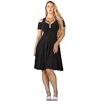 The Little Black Midi Cocktail Plus Size Dress for Women with an Empire Waist XL 1X 2X 3X