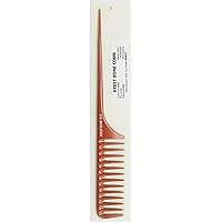 Krest Bone 11 1/2 Inch Large Space Teeth Rattail. Professional Comb. Heat Resistant Comb. Styling Combs. Detangle, Sectioning Comb.