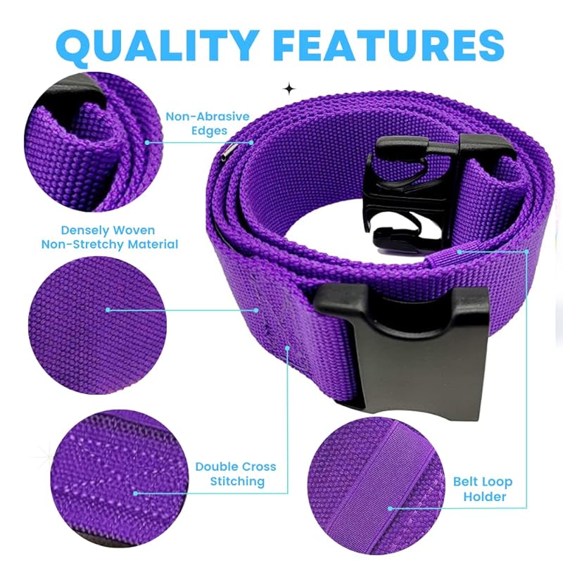 Mua Gait Belt with Plastic Buckle by LiftAid - Transfer and Walking Aid  with Belt Loop Holder for Assisting Therapist, Nurse, Home Care - 60L x  2W (Purple) trên  Mỹ chính