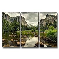 Yosemite Wall Art Nature National Park Lake Mountain Trees Rocks Pictures Prints On Canvas Landscape The Wall Decor for Home Modern Decoration