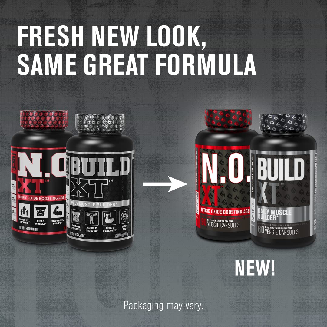 Jacked Factory Nitric Oxide Supplement & Muscle Builder Stack - 1 Month Supply