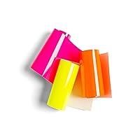 Cricut Everyday Iron On - 3.7” x 2ft 3 Rolls - Includes Neon Pink, Yellow, Green - HTV Vinyl for T-Shirts - Use with Cricut Explore Air 2/Maker - Neon Glowsticks