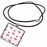 3dRose Cute Red and Pink Image Of Watercolor Heart Balloons... - Necklace With Pendant (ncl-372128)