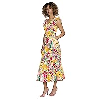 Maggy London Cocktail V-Neck, Ruffle, Pockets Maxi | Summer Dresses for Women