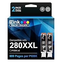 E-Z Ink (TM Compatible Ink Cartridge Replacement for Canon PGI-280XXL PGI 280 XXL Compatible with PIXMA TR7520 TR8520 TS6120 TS6220 TS8120 TS8220 TS9120 TS9520 TS9521C Printer (2 PGBK)