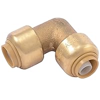 SharkBite 3/8 Inch (1/2 Inch OD) 90 Degree Elbow, Push to Connect Brass Plumbing Fitting, PEX Pipe, Copper, CPVC, PE-RT, HDPE, U246LFA