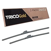 TRICO Gold® 26 & 22 Inch Pack of 2 Automotive Replacement Windshield Wiper Blades for My Car (18-2622), Easy DIY Install & Superior Road Visibility