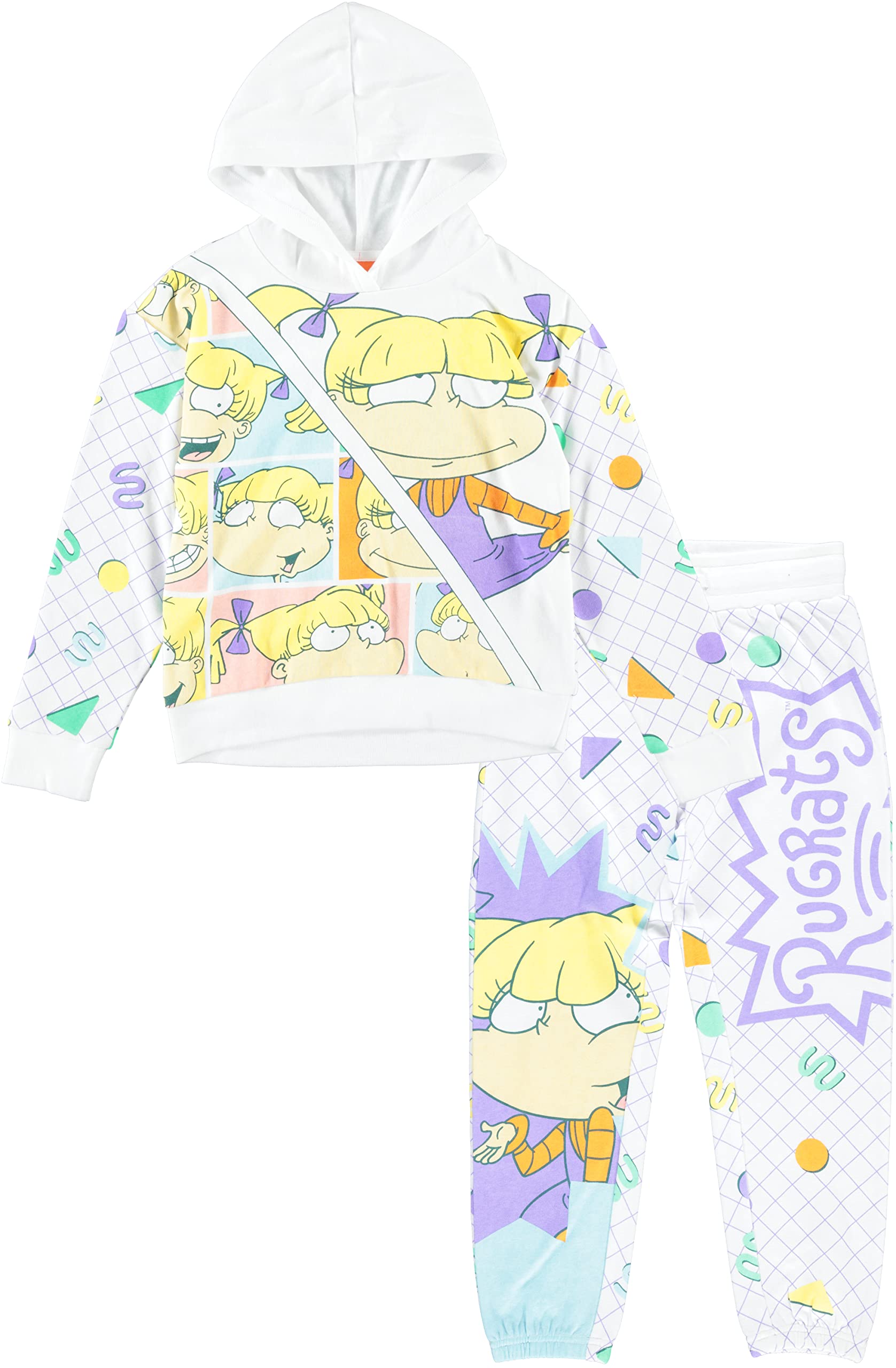 rugrats Girls' Nickelodeon Angelica Hoodie and Jogger Clothing Set - Sizes 4-16