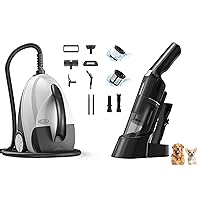 Aspiron Steam Cleaner for Home, Cordless Handheld Vacuum, 15KPA Powerful Car Vacuum, Rechargeable, Charging Dock, Ergonomic Handle, 2-in-1 Crevice Tool, 1.8lb Portable Handheld Vacuum with 2-Speed