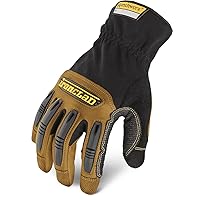 Ranchworx Work Gloves RWG2, Premier Leather Work Glove, Performance Fit, Durable, Machine Washable, (1 Pair), RWG2-04-L,Brown/Black