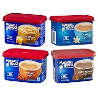 Maxwell House International Fall Flavors with Suisse Mocha Cafe | Instant Flavored Coffee Variety Pack, 7-9 oz Canisters, (4 Pack)