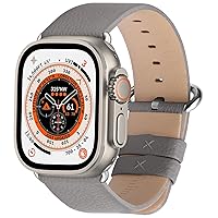 Fullmosa Leather Bands Compatible with Apple Watch 41mm 40mm 38mm 42mm 45mm 44mm 49mm Women Band Strap for iWatch Ultra 2/Ultra/9/8/7/6/5/4/3/2/1/SE2/SE, 41mm 40mm 38mm Grey
