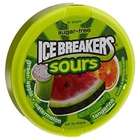 Ice Breakers Sours ( Green Apple, Tangerine, Watermelon), 1.5-Ounce Canisters (Pack of 16)