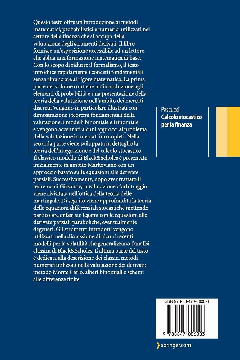 Calcolo stocastico per la finanza (UNITEXT) (Italian Edition)