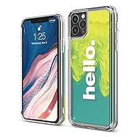 elago Sand Case Compatilbe with iPhone 11 Pro Max - Waterfall Effect, Liquid Neon Sand, Camera/Drop Protection, Fully Covered, Fit Tested, [Hello : Neon Yellow (Nightglow Green) + Coral Blue]