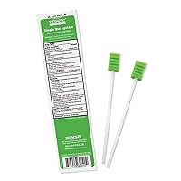 Stryker – Sage Toothette Plus Single Use Oral Swabs with Antiseptic Oral Rinse – 1 package of 2 swabs with .25 fl. oz. mint mouthwash – Disposable swabs with long handle