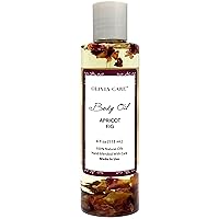 Body Oil Apricot Fig Vegan & Natural Moisturizing - Infused with VITAMIN E, K & Omega Fatty Acids - Refreshing Fragrance - Reduce Dry Skin, Anti-Aging Properties (Apricot Fig)