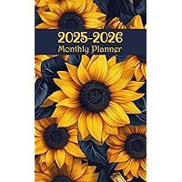 2025-2026 Pocket Calendar: Find Motivation Every Day with Our Small Size Sunflower Two-Year 2025-2026 Monthly Planner for Purse