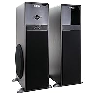 beFree Sound 2.1 Chanel Bluetooth Tower Speakers in Black