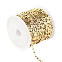 UMAOKANG 33 Feet Gold Plated Brass Cable Chain Link Bracelet Necklace Jewelry Chain Bulk with Spool for DIY Jewelry Making