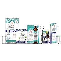 Oral Care Routine, with Coconut Oil Pulling,Teeth whitening Strips,Concentrated Mouthwash,Advanced Water Flosser & Lavender Sonic Toothbrush