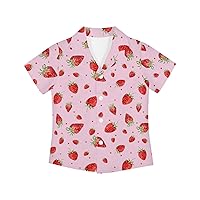 Kid's Classic-Fit Hawaii Shirt Loose Comfy Short Sleeve Button Down Casual Blouse Hawaii Shirt for Boys Girls 3-16Y