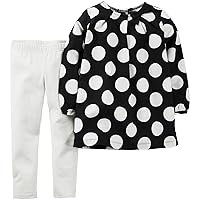 Carter's Baby Girl's 2 Piece Dotted Top Set - Black/White - 3 Months