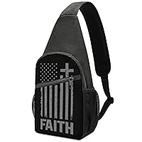 USA Faith Flag Sling Bag Crossbody Backpack Shoulder Chest Daypack For Travel Hiking