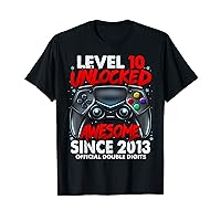 Level 10 Unlocked Awesome Since 2013 10th Birthday Gaming T-Shirt