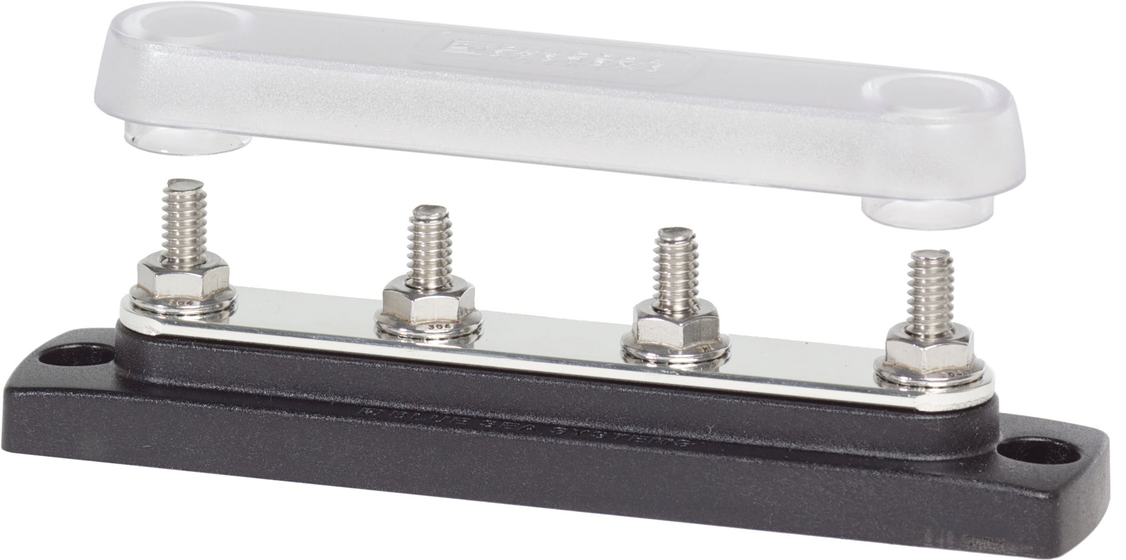 Blue Sea Systems 2307 150 Amp Common BusBar with 4 studs and a cover, With Cover, 150A