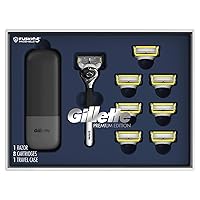 Gillette ProGlide Shield Premium Edition Razors for Men, 1 Gillette Razor, 8 ProShield Razor Blade Refills, 1 Travel Case