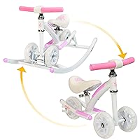 Mobo Cruiser Wobo Rocking Horse Ride On & Baby Balance Bike Pink, seat height adjusts 11-19 inches