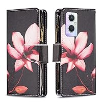 Cartoon Flip Case for Oppo A96 5G,Butterfly Animal Painting Premium Leather Case Kickstand with 9 Card Slot Zipper Wallet