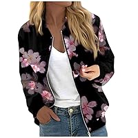 Jacket For Women Casual Bomber Jackets Vintage Zip Up Coat With Pocket Classic Moto Biker Jacket Outerwear