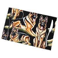 (German Shepherd) Set of 6 Placemat, Holiday Banquet Kitchen Table Decoration Flower Mats, Waterproof, Easy to Clean, 12 X 18 Inches