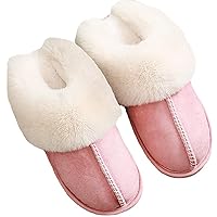 Slippers Women's Men's Fuzzy Fluffy Slippers Winter Indoor Outdoor Slippers Comfy Non-slip House Slippers with Plush Lining Casual Slippers