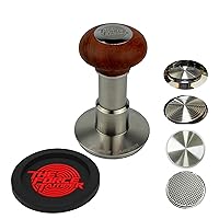 The Force Tamper-Automatic Impact Coffee Tamper Adjustable Const Pressure and Autoleveling Tri-Distribute Set (Jelly, 58.35mm)