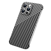 IVY Carbon Fiber Texture Frameless Cover for iPhone 14 Carbon Fiber Case - Black&White