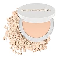 Mirabella Invincible For All Pure Press Powder Foundation Makeup, HD Finish Buildable Mineral Foundation for Sensitive Skin and All Skin Types with Hyaluronic Acid and Matrixyl 3000, Ivory I4