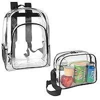 Trail maker Deluxe Large Clear Backpack and Lunch Box Set