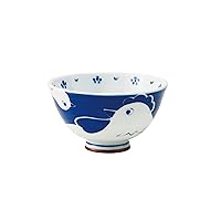 大東亜窯業 OEJUAKO Parent-Child Zodiac Rooster (Tori) UK Aoi Shaped Rice Bowl [φ4.3 x 2.6 inches (11 x 6.5 cm)] Thin Tableware Bowl