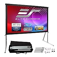 Elite Screens Yard Master 2, 110-INCH Outdoor Projector Screen with Stand 16:9, 8K 4K Ultra HD Fast Fold Portable Movie Screen Foldable Easy Snap On Cinema Theater, OMS110H2
