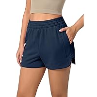 ODODOS Women's Sweat Shorts with Pockets Cotton French Terry Drawstring Summer Workout Casual Lounge Shorts