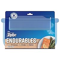 Endurables Large Pouch, 8 Cups, Reusable Silicone Bags and Food Storage Meal Prep Containers for Freezer, Oven, and Microwave, Dishwasher Safe
