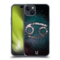 Head Case Designs Cancer Nebula Zodiac Symbols Soft Gel Case Compatible with Apple iPhone 15 Plus