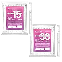 Disposible Plastic Vaginal Applicators 15 & 30 Bundle Pack - Threaded End to Fit OTC Gels, Lubes or Cream Products.