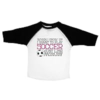 Baffle Soccer Raglan Shirt/When I Grow UP, Soccer Like Mommy/Toddler Girls