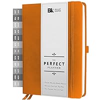 Undated Weekly/Monthly Planner 2024-25 Daily Planner Agenda & Personal Organizer to Increase Productivity, Academic Planner w/Sticker Set. A5 (5.8 x 8.3) - Orange Hardcover