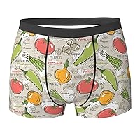 NEZIH Vegetable Fruit Print Mens Boxer Briefs Funny Novelty Underwear Hilarious Gifts for Comfy Breathable