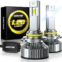 AUXITO 9005 HB3 LED Light Bulbs, 30000Lumens 120W Per Set, 900% Brighter, 6500K Cool White LED Fog Light Conversion Kits, Non-Polarity Plug and Play Adjustable Beam with Fan, Canbus Ready, Pack of 2